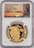 2014 Tanzania 5000 Shillings 1 Ounce Serengeti Lion .9999 Gold Proof Coin NGC PF 70 Ultra Cameo