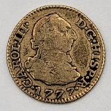1777 PJ Spain 1/2 Escudo Gold Coin