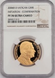 2006 R II Vatican 50 Euro Initiation-Confirmation Gold Proof Coin NGC PF 70 Ultra Cameo