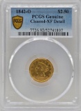 1842-O United States Quarter Eagle $2.50 Gold Piece PCGS Genuine Cleaned XF Detail
