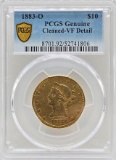 1883-O United States Eagle $10 Gold Piece PCGS Genuine Cleaned VF Detail