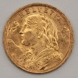1927B Switzerland 20 Francs Gold Coin