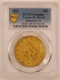 1854 Kellogg & Company San Francisco $20 Dollar Gold Coin