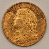 1927B Switzerland 20 Francs Gold Coin