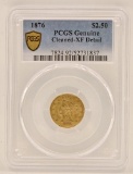 1876 United States Liberty Head Coronet Quarter Eagle $2.50 Gold Coin PCGS Genuine Cleaned XF Detail