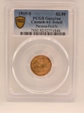 1915-S United States Pan-Pacific Exposition  $2.50 Gold Coin PCGS Genuine Cleaned AU Detail