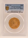1843-O United States Liberty Head Eagle $10 Gold Coin PCGS Genuine Altered Surface AU Detail