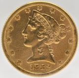 1882 United States Liberty Head Coronet Type Half Eagle $5.00 Gold Coin