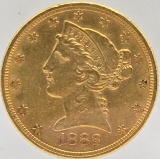 1882 United States Liberty Head Coronet Type Half Eagle $5.00 Gold Coin