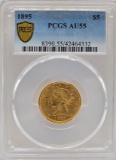 1895 United States Liberty Head Coronet Type Half Eagle $5.00 Gold Coin PCGS AU 55