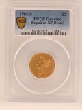 1903-S United States Liberty Head Half Eagle $5.00 Gold Coin PCGS Genuine Repaired XF Detail