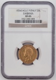 1834 Eagle P Italian States Sardinia 20 Lire Gold Coin NGC XF-45