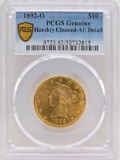 1892-O U.S. Liberty Head Coronet Type Eagle $10.00 Gold Coin PCGS Genuine Harshly Cleaned AU Detail