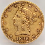 1898 United States Liberty Head Coronet Type Eagle $10.00 Gold Coin