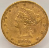 1906-S United States Liberty Head Coronet Type Eagle $10.00 Gold Coin