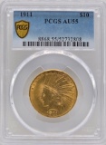 1911 United States Indian Head Type Eagle $10.00 Gold Coin PCGS AU 55
