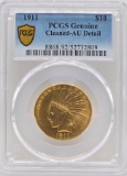 1911 United States Indian Head Type Eagle $10.00 Gold Coin PCGS Genuine Cleaned AU Detail