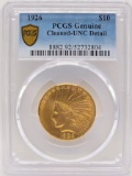 1926 United States Indian Head Type Eagle $10.00 Gold Coin PCGS Genuine Cleaned UNC Detail