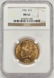 1926 United States Indian Head Type Eagle $10.00 Gold Coin NGC MS 62