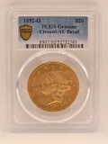1852-O United States Liberty Head Double Eagle $20.00 Gold Piece PCGS Genuine Cleaned AU Detail