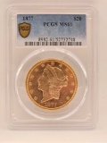 1877 United States Liberty Head Double Eagle $20.00 Gold Piece PCGS MS 61