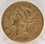 1882-S United States Liberty Head Double Eagle $20.00 Gold Piece