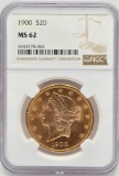 1900 United States Liberty Head Double Eagle $20.00 Gold Piece NGC MS 62
