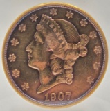 1907 United States Liberty Head Double Eagle $20.00 Gold Piece