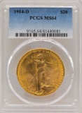 1914-D United States Saint-Gaudens Double Eagle $20.00 Gold Piece PCGS MS 64