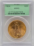 1924 United States Saint-Gaudens Double Eagle $20.00 Gold Piece PCGS MS 63