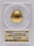 2020-W United States Basketball Hall Of Fame $5 Gold Commemorative Proof Coin PCGS PF 70 DCAM