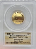 2020-W United States Basketball Hall Of Fame $5 Gold Commemorative Proof Coin PCGS PF 70 DCAM