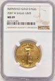 2007-W United States $25 Burnished American Eagle 1/2 Ounce Fine Gold Coin NGC MS 69