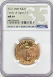 2021 United States $25 Type-1 American Eagle 1/2 Ounce Fine Gold Coin NGC MS 69