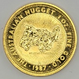 1987 Australian Nugget $100 One Ounce .9999 Fine Gold Coin