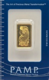 Swiss PAMP 10 Gram .9999 Fine Gold Bar In Original Packaging