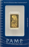 Swiss PAMP 10 Gram .9999 Fine Gold Bar In Original Packaging