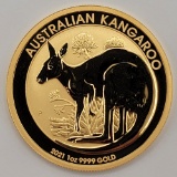 2021 Australian Kangaroo $100 One Ounce .9999 Fine Gold Coin