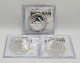 (3) 2011 Canada Silver Maple Leaf $5 Uncirculated Coins