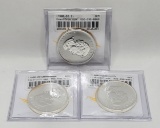 (3) 2011 Canada Silver Maple Leaf $5 Uncirculated Coins
