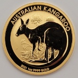 2021 Australian Kangaroo $100 One Ounce .9999 Fine Gold Coin