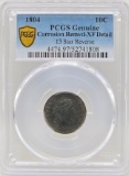 1804 United States Draped Bust 13 Star Reverse Dime PCGS Genuine Corrosion Removed XF Detail