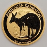 2021 Australian Kangaroo $100 One Ounce .9999 Fine Gold Coin