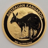 2021 Australian Kangaroo $100 One Ounce .9999 Fine Gold Coin