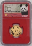 2018 China Panda 100 Yuan Eight Gram .999 Fine Gold Coin NGC MS 70 Early Releases