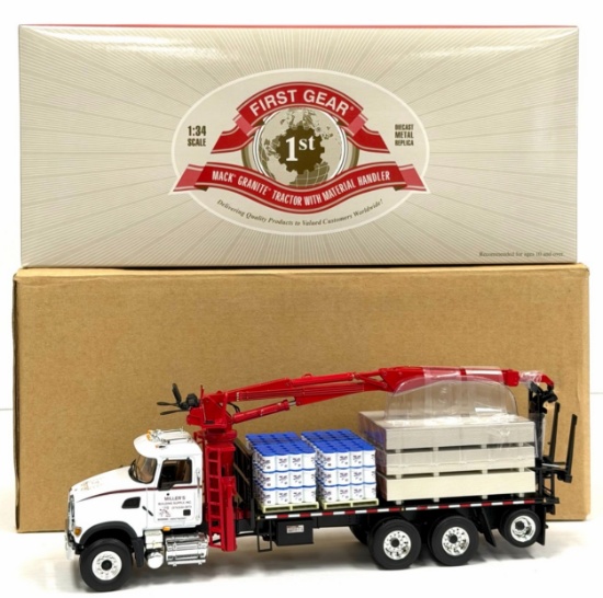 1st Gear 1:34 35th Anniversary Miller's Building Supply, Goshen, IN. Material Handler Mack Truck #42