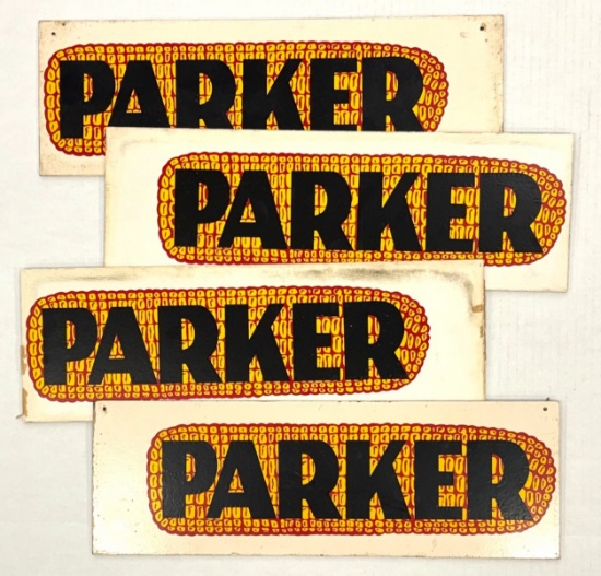 (4) Double Sided Parker Seed Corn Advertising Sign.