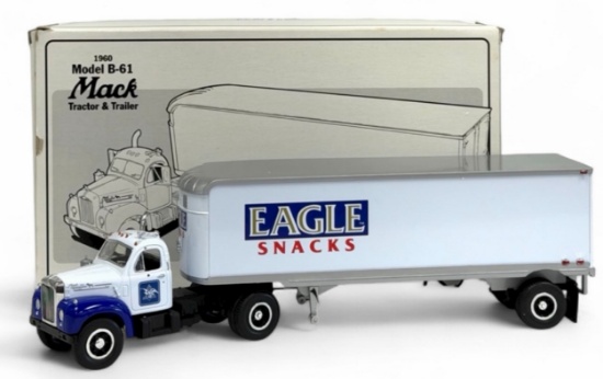 1st Gear 1:34 Eagle Snacks 1960 Model B-61 Mack Tractor & Trailer, No. 19-1394