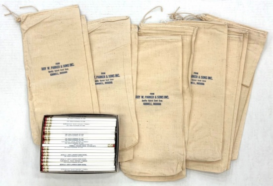 (15) Roy Parker & Sons Hybrid Seed Corn Canvas Bags with Pencils