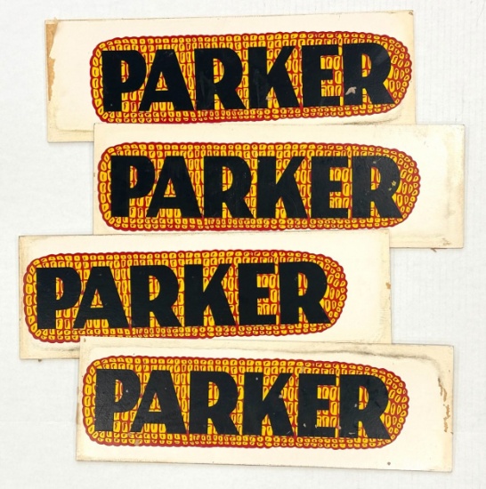 (4) Double Sided Parker Seed Corn Advertising Sign.